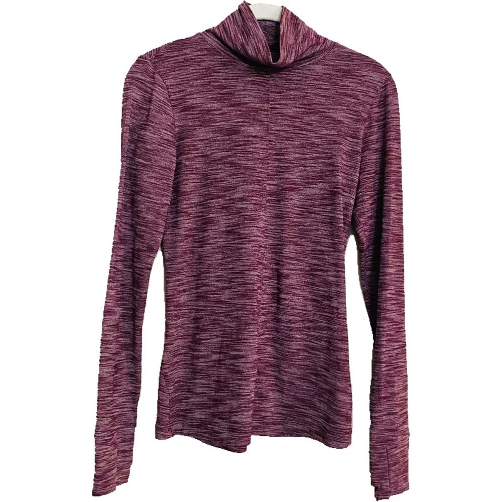 Lululemon Long Sleeve Top Heathered Bordeaux Drama Size 2 Marron Burgundy